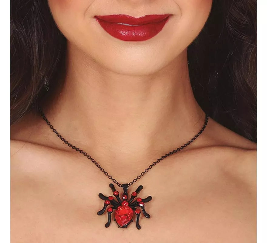Collar Araña con Rubí 6 cm
