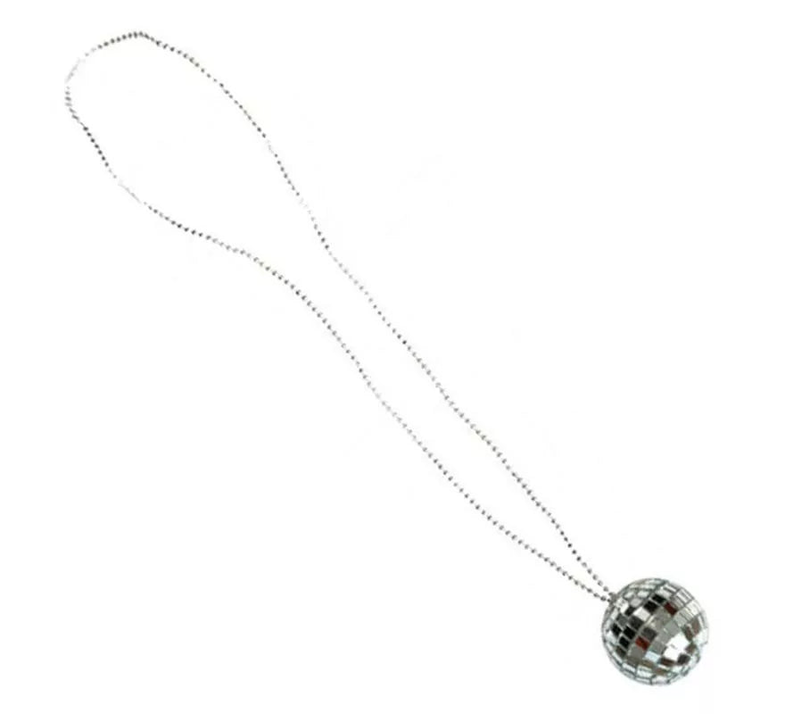Translation missing: en.Collar Bola Disco plateada de 43 cm