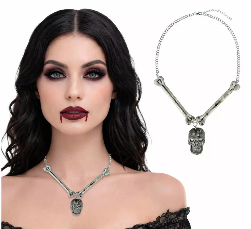 Translation missing: en.Collar Calavera y Huesos Metal