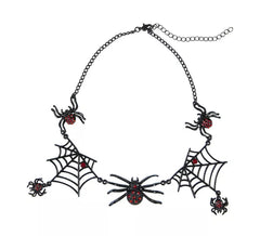 Necklace with Spiders and Cobwebs