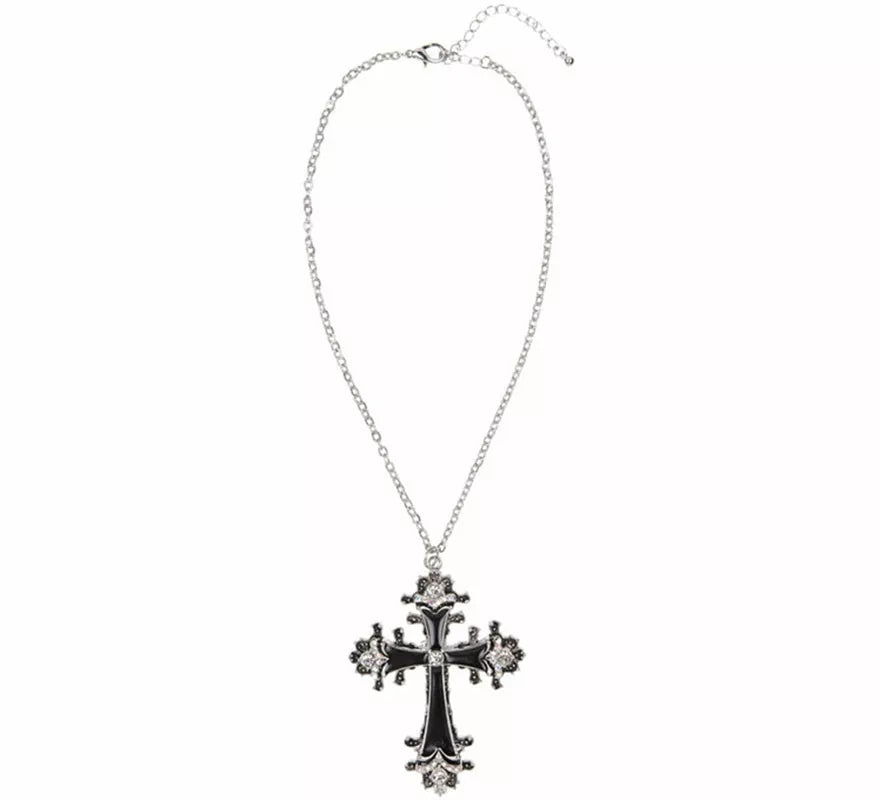 Translation missing: en.Collar con Colgante de Cruz negra con Strass