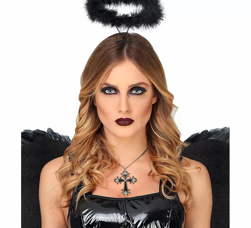Translation missing: en.Collar con Colgante de Cruz negra con Strass