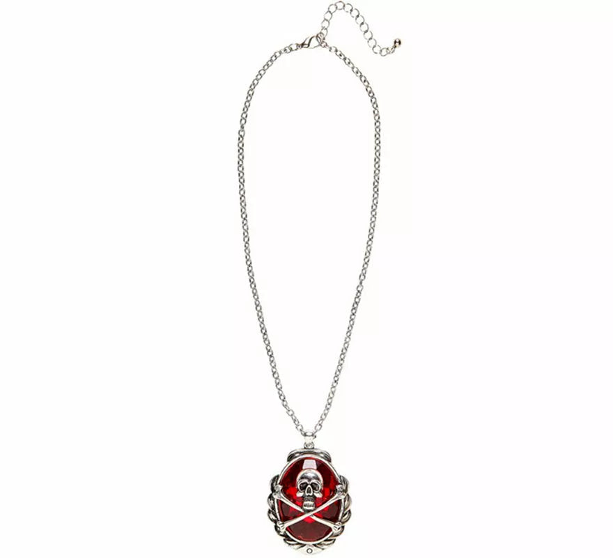 Collar con Colgante de Gema Calavera