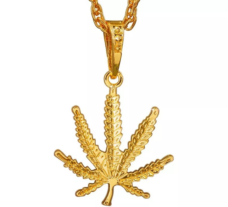Collar con Colgante de Marihuana de 65 cm