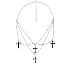 Necklace with black crosses