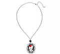 Collar con Medallón de Calavera y Rosa Negra