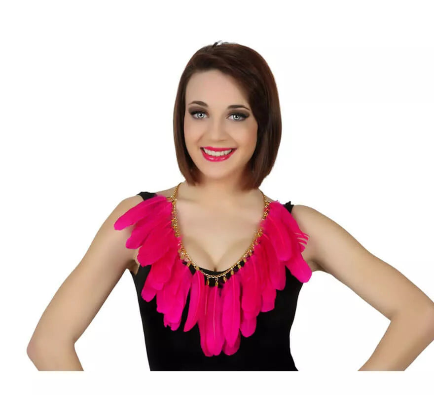 Translation missing: en.Collar con plumas de color rosa