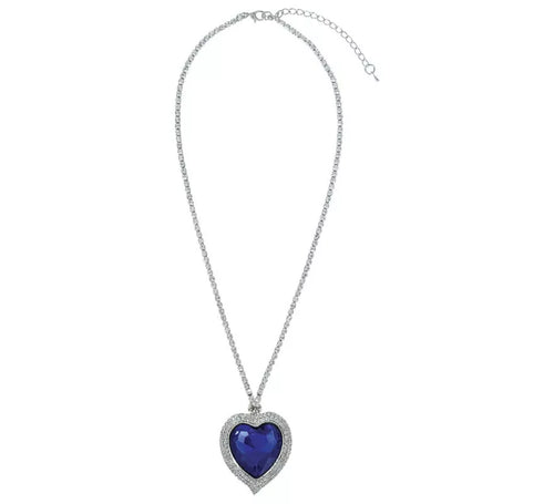 Collar Corazón azul metálico