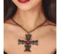 Collar Cruz con Rubí 6 cm