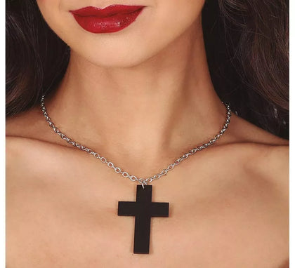 Collar Cruz negra 6 cm