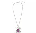 Collar de Araña Violeta y Plateado con Pedrería