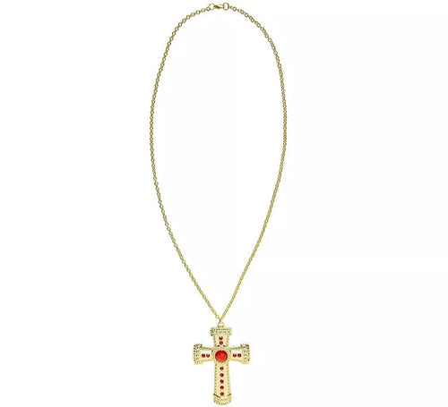 Collar de Cruz Dorada con Bisutería incrustada