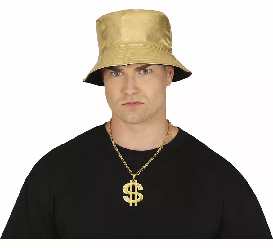 Collar de Dollar metálico dorado