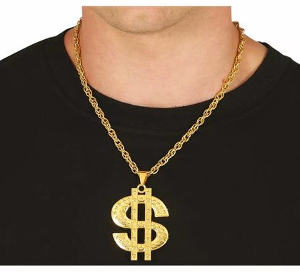 Collar de Dollar metálico dorado