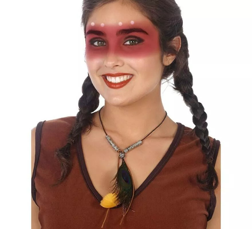 Collar de India con Pluma Negra