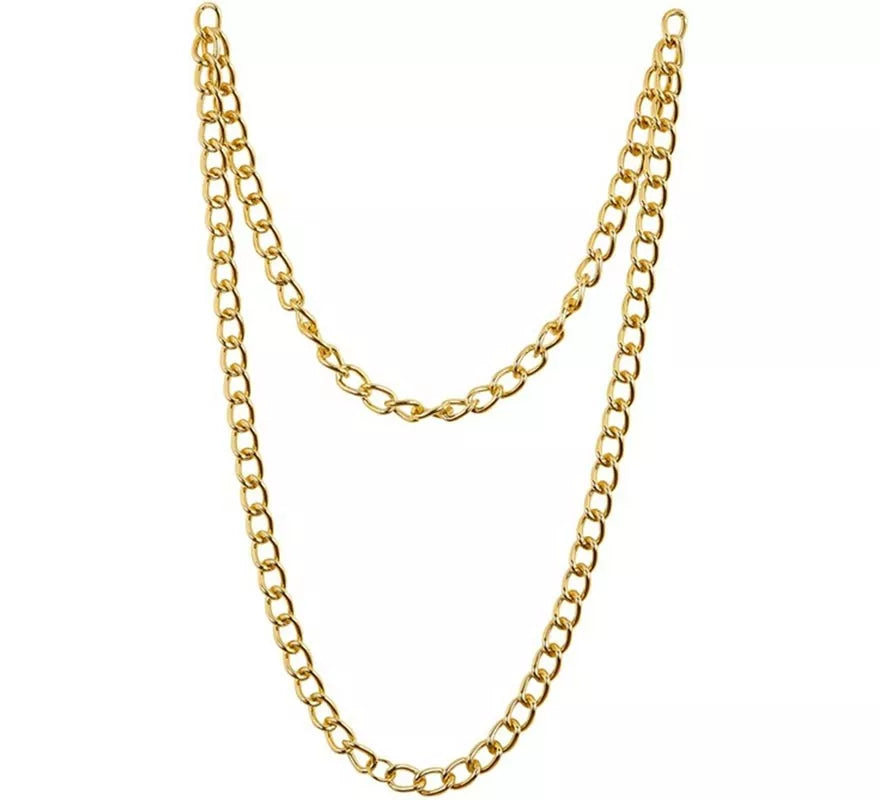 Collar de Rapero dorado de 120 cm