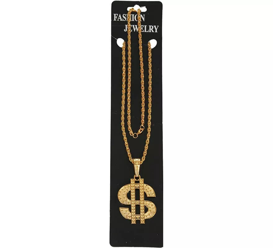 Collar Dorado con colgante de símbolo del Dólar