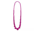 Collar Flamenco cuentas fucsia de 25 cm