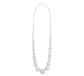 Collar Flamenco cuentas gris y blanco de 25 cm