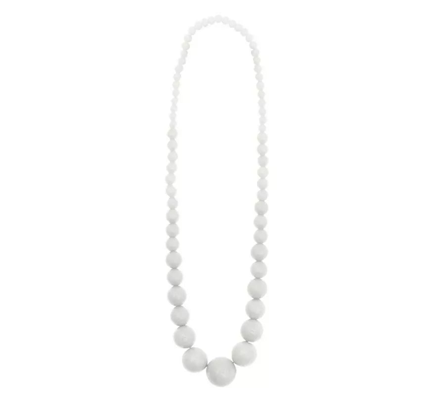 Collar Flamenco cuentas gris y blanco de 25 cm