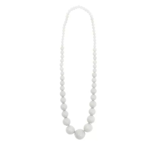 Collar Flamenco cuentas gris y blanco de 25 cm