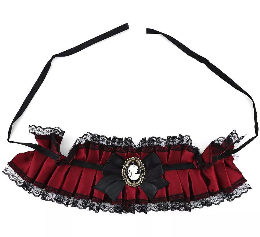 Collar Gótico rojo con Lazo