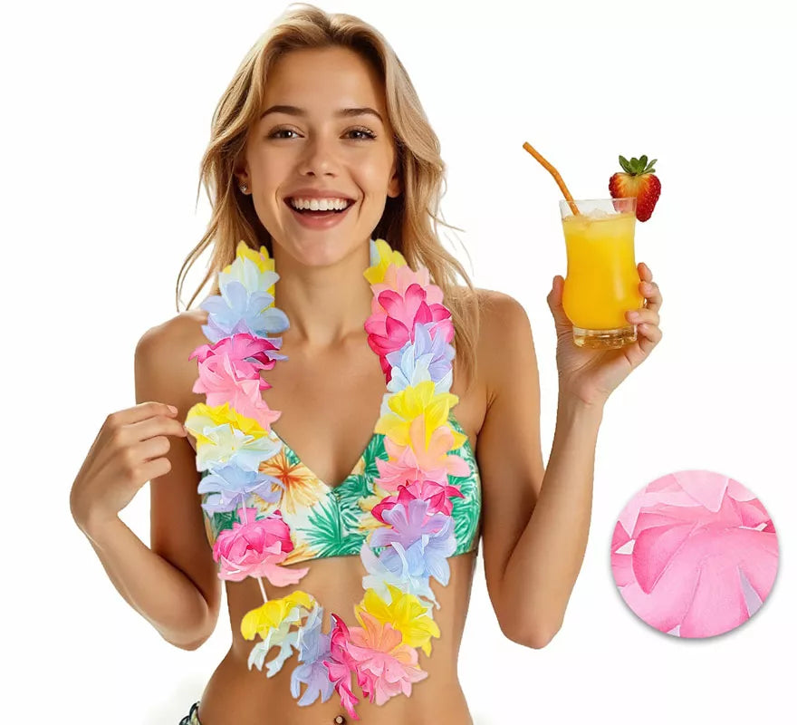 Translation missing: en.Collar Hawaiano de Flores multicolor de 90 cm