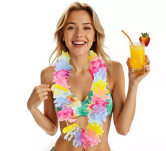90cm Multicolored Hawaiian Flower Necklace