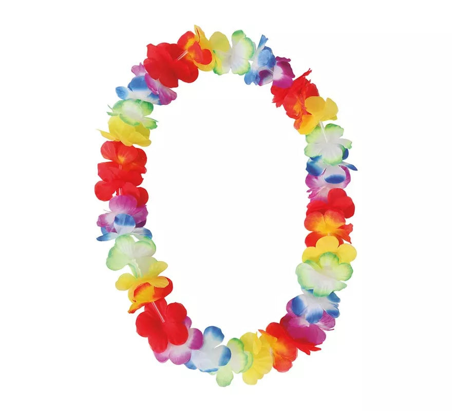 Collar Hawaiano de tela multicolor