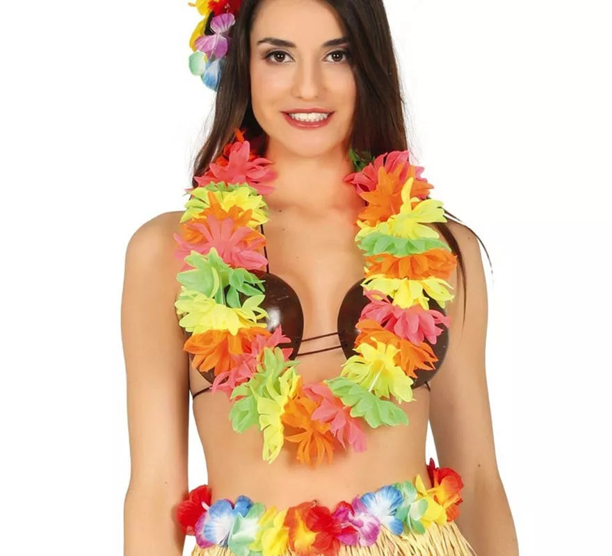 Collar Hawaiano Multicolor Neón