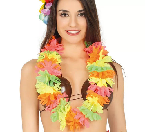 Collar Hawaiano Multicolor Neón