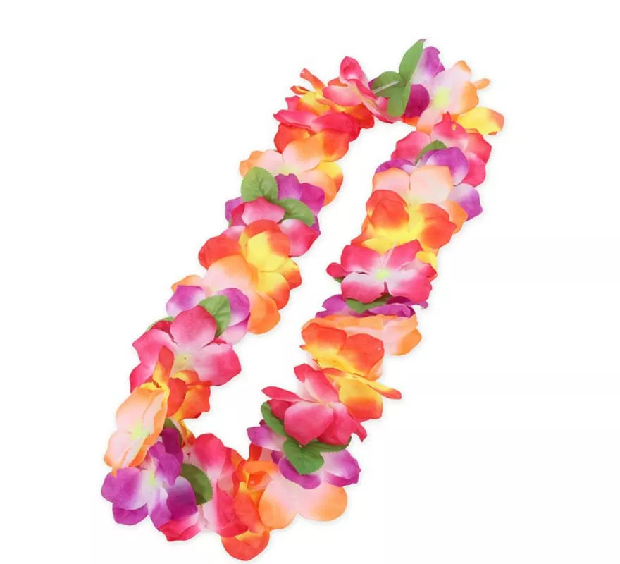 Translation missing: en.Collar Hawaii flores y hojas multicolor de 55 cm