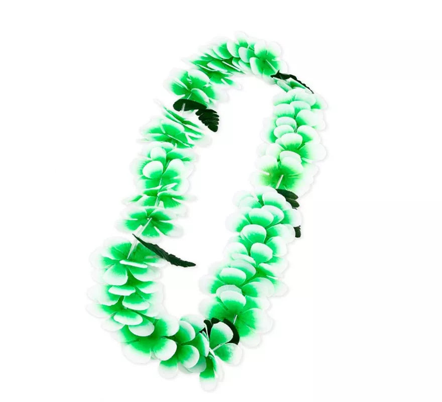 Translation missing: en.Collar Hawaii verde y blanco 55 cm