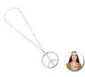 Collar Hippie símbolo de la paz plateado