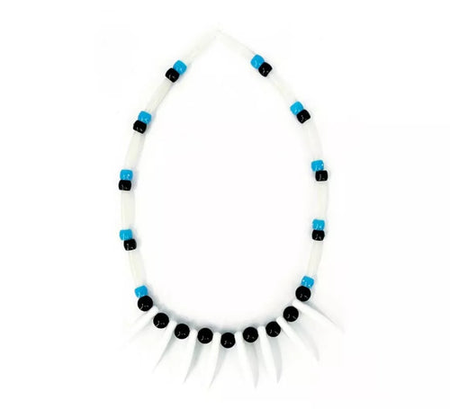 Collar Indígena azul y negro de 25 cm