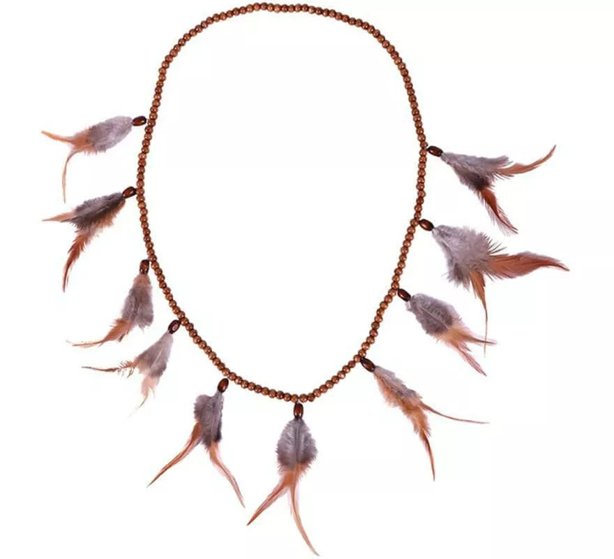 Translation missing: es.Collar Indio con Plumas de 42 Cm