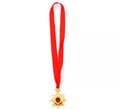 Collar Medallón de Vampiro rojo y dorado