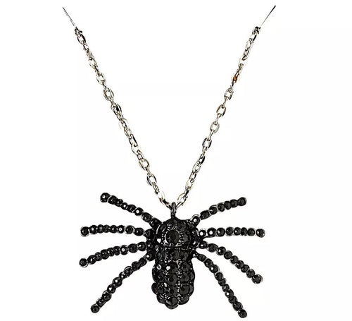 Collar Negro de Araña con Pedrería