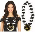 Collar Negro y Blanco de 40 Años Cumpleaños y Aniversarios