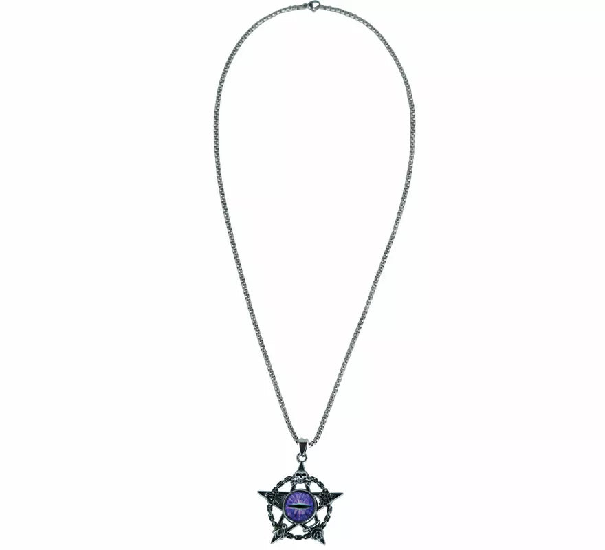 Translation missing: en.Collar Ojo Demonio Morado Metal, 5 cm
