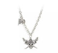 Collar Pirata plateado con calavera