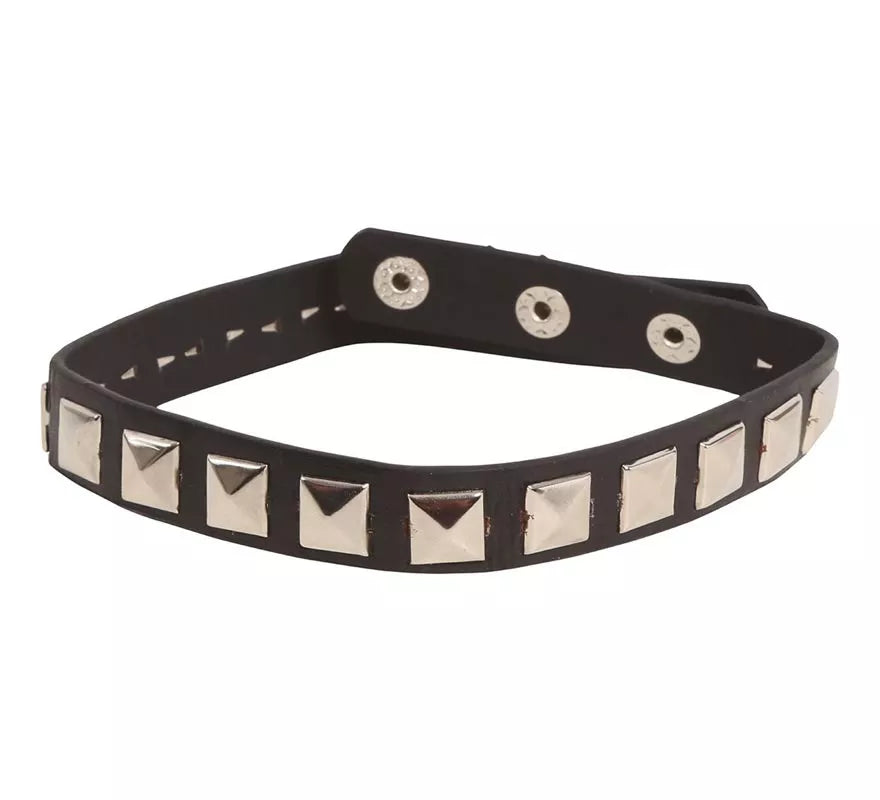 Collar Punk Negro y Dorado