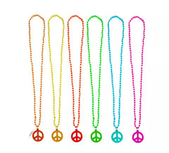 Peace symbol necklace of 45 cm assorted colors