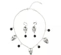 Collar y Pendientes Calaveras de Plata