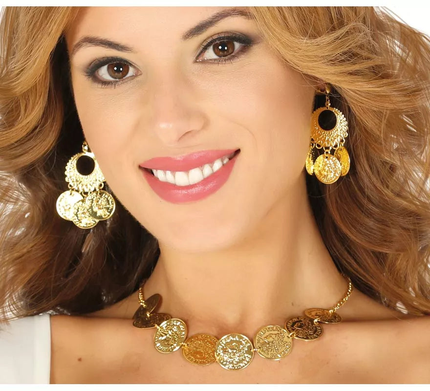 Collar Y Pendientes con monedas de Zíngara