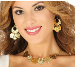 Necklace and earrings with Zingara coins