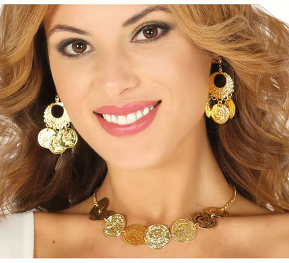Collar Y Pendientes con monedas de Zíngara
