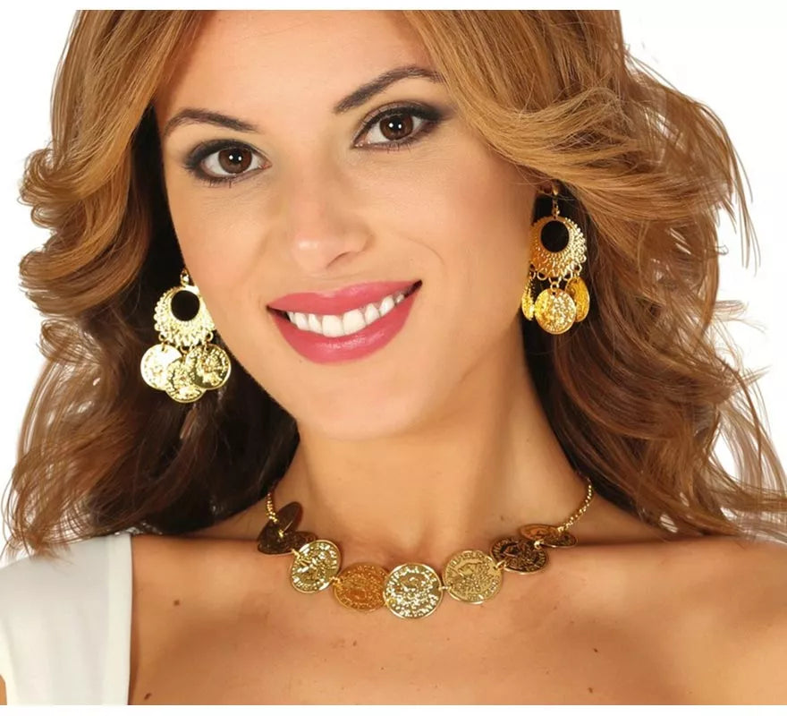Collar Y Pendientes con monedas de Zíngara