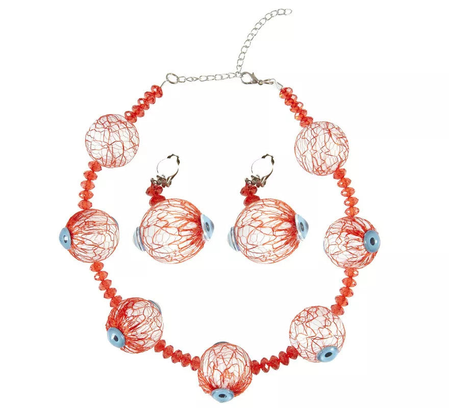 Collar y Pendientes Halloween de Ojos