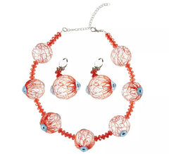 Halloween Eyes Necklace and Earrings